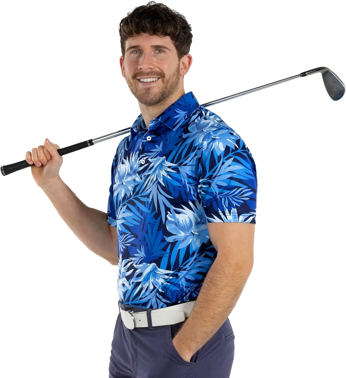 Royal & Awesome Golf Shirts for Men, Golf Polos for Men, Crazy and Funny Shirts for Men's, Bright, Colorful Design