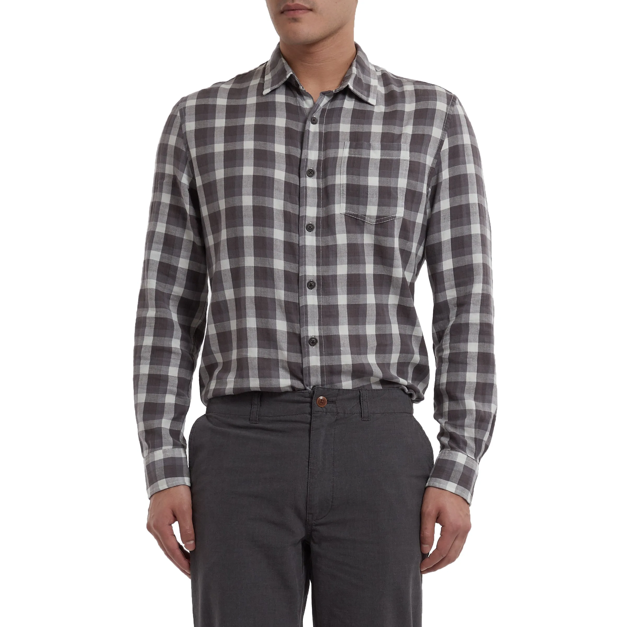 Salem Power Loom Twill Long Sleeve Shirt - Forged Iron/ Blue Blush (Final Sale)