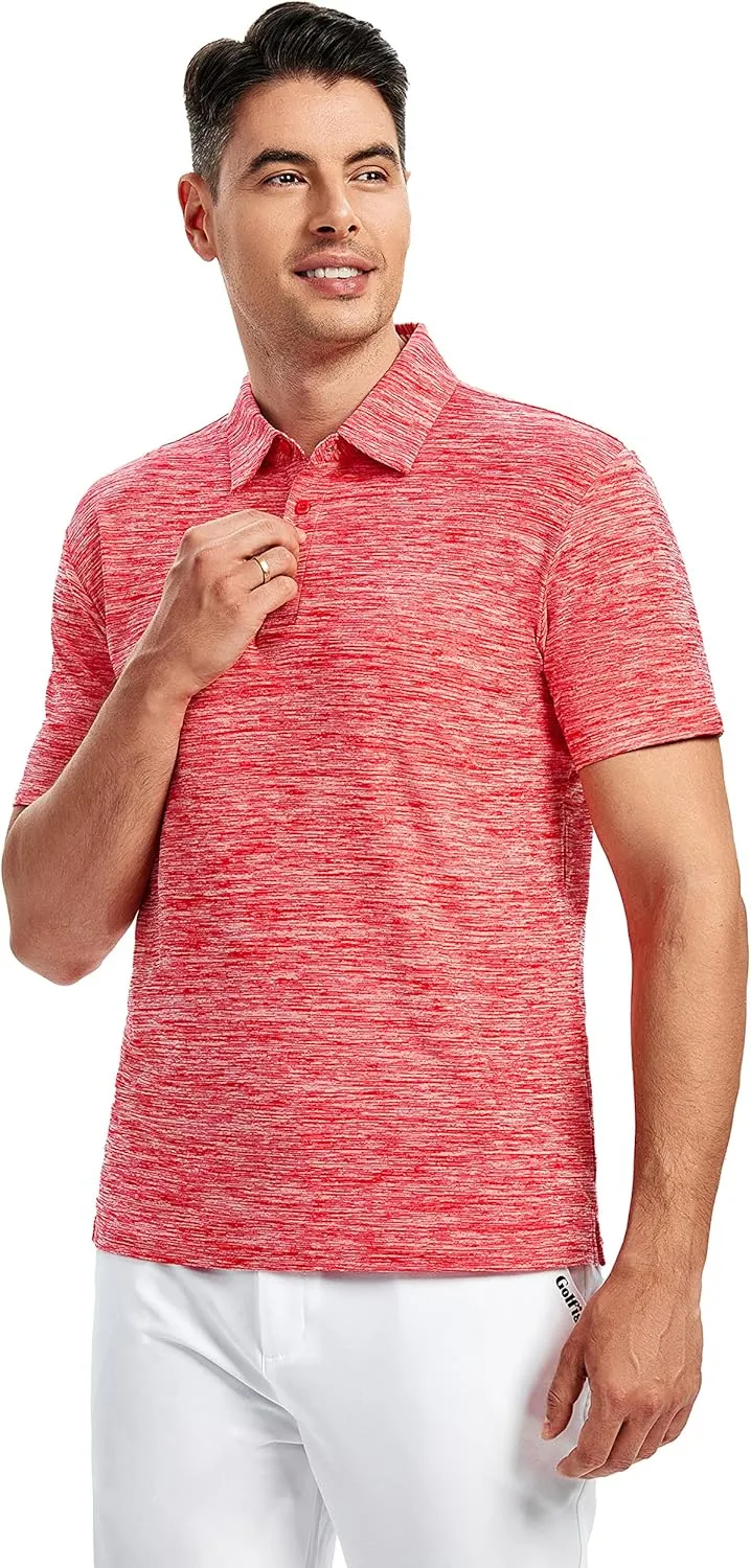 SAMERM Golf Shirts for Men Dry Fit Short Sleeve Mens Golf Shirt Performance Moisture Wicking Polo Shirts for Men