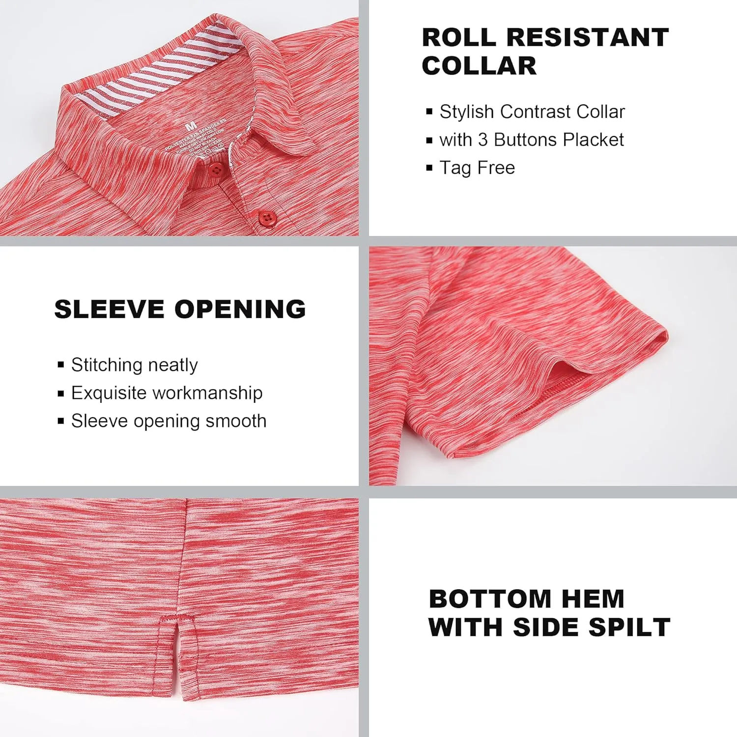 SAMERM Golf Shirts for Men Dry Fit Short Sleeve Mens Golf Shirt Performance Moisture Wicking Polo Shirts for Men