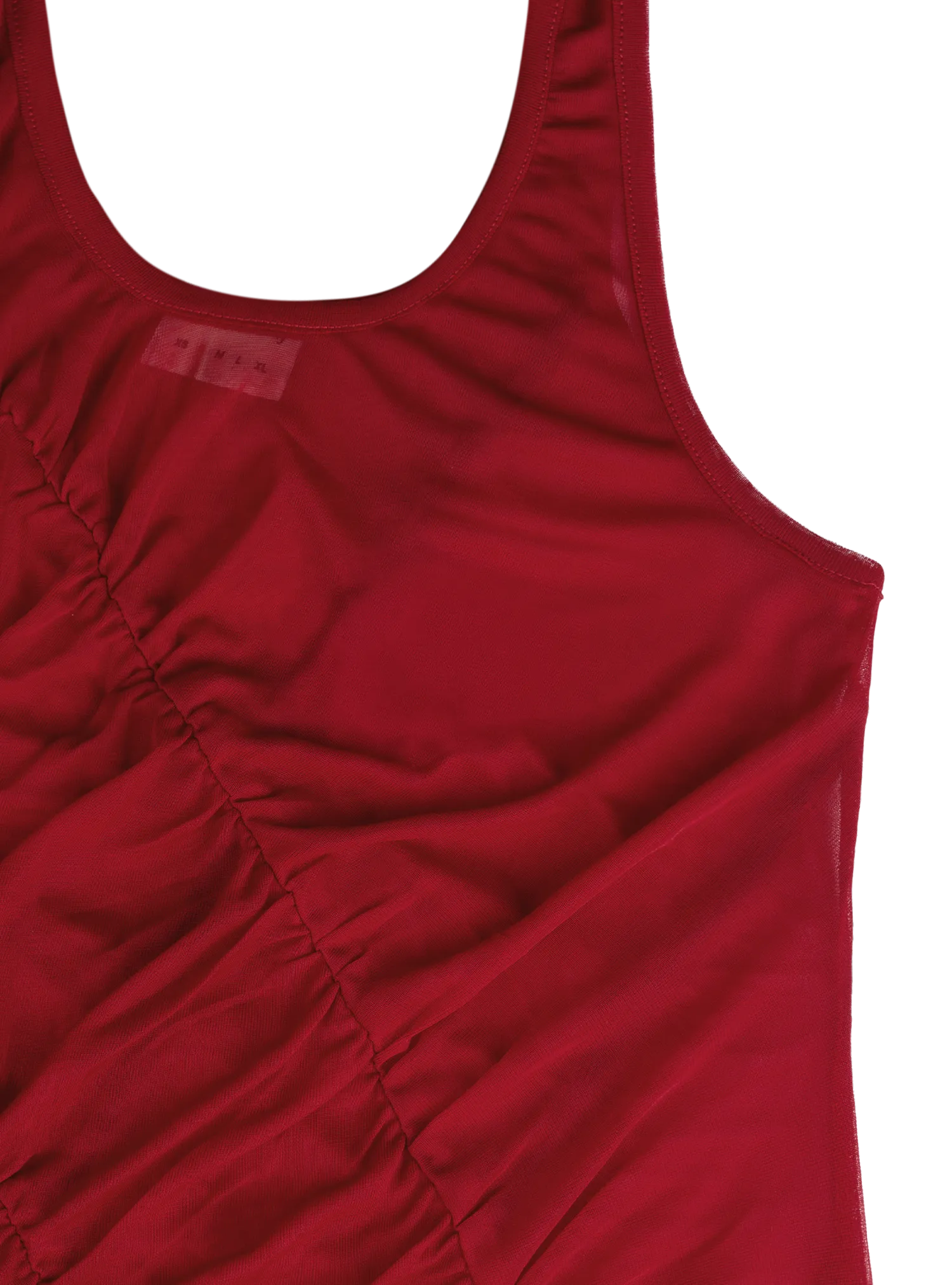 Sheer Ruched Tank (Ruby)