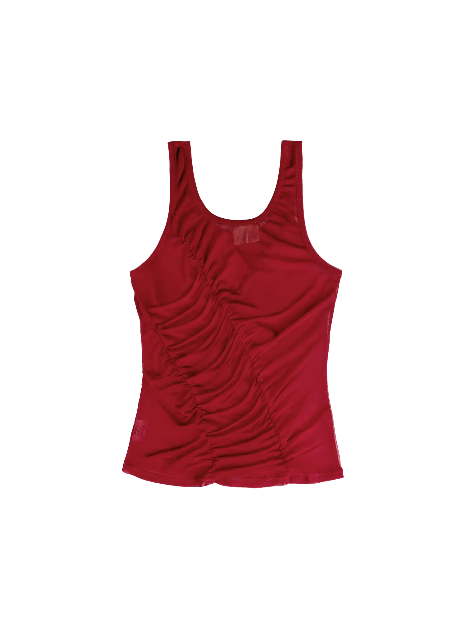 Sheer Ruched Tank (Ruby)