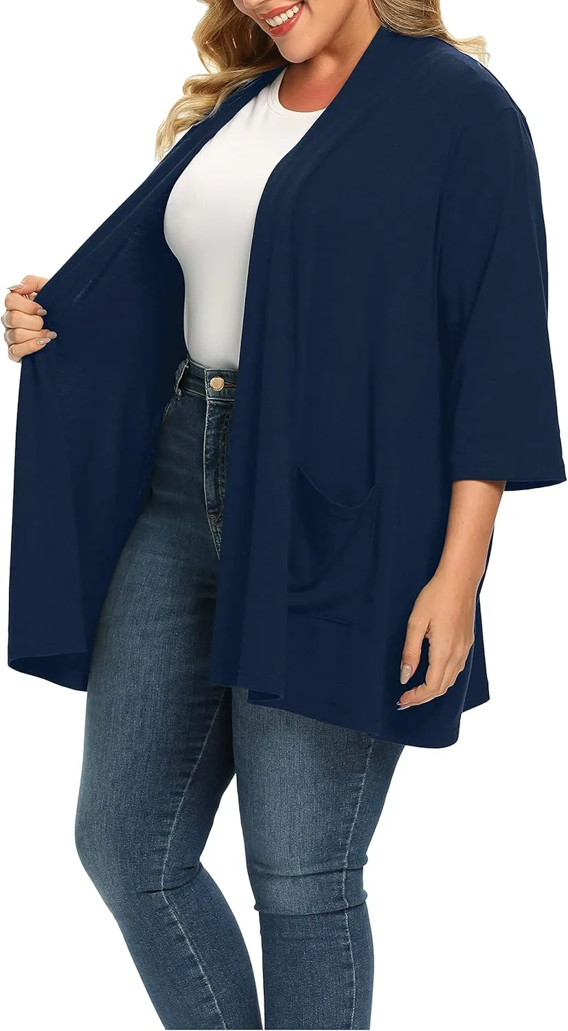 Shiaili Long Plus Size Cardigans for Women Easy to Wear Open Front Clothing