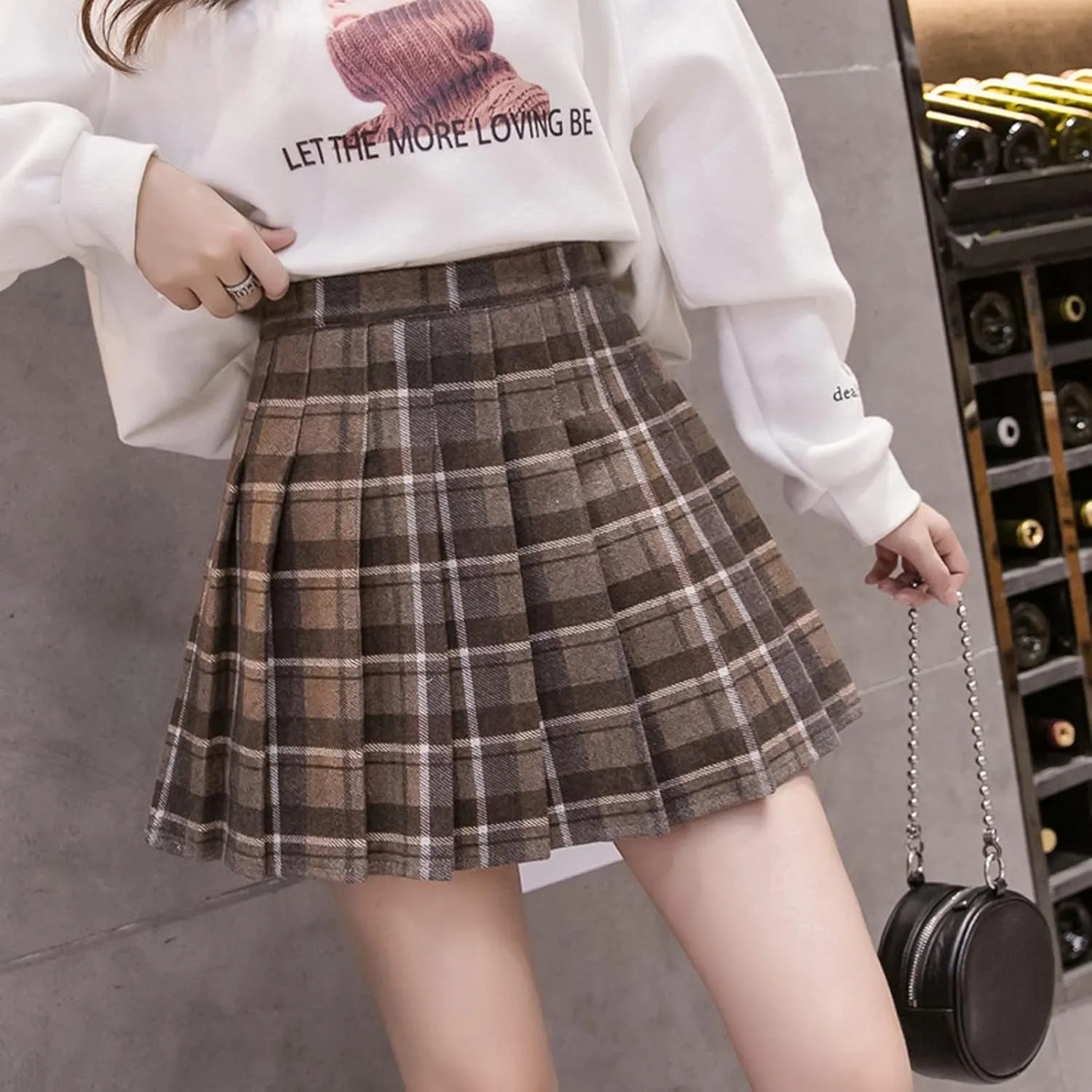 Short Thin Women's Sexy Skirt A Line Pleated Plaid Pleated High Waist Skirts Belly Dancing High Waist Skirts for