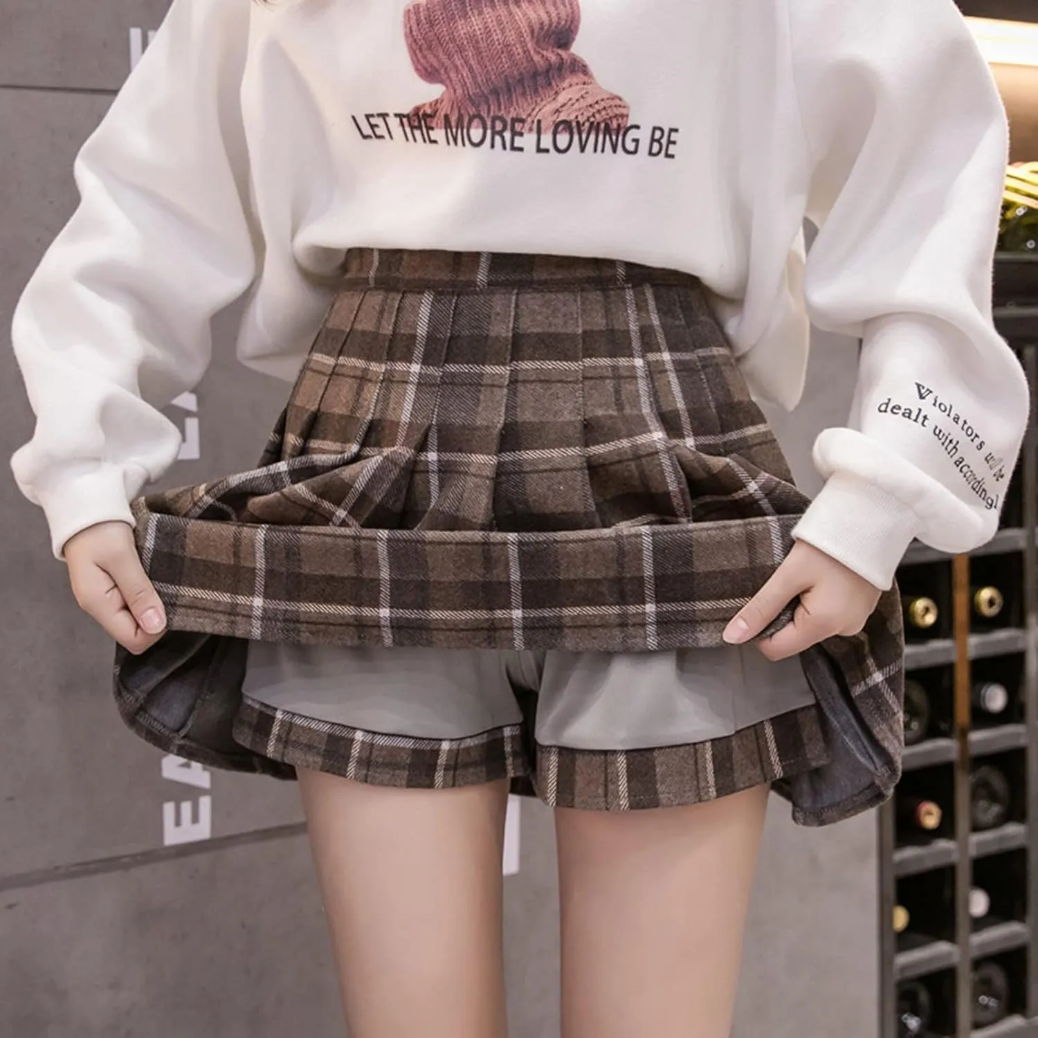 Short Thin Women's Sexy Skirt A Line Pleated Plaid Pleated High Waist Skirts Belly Dancing High Waist Skirts for
