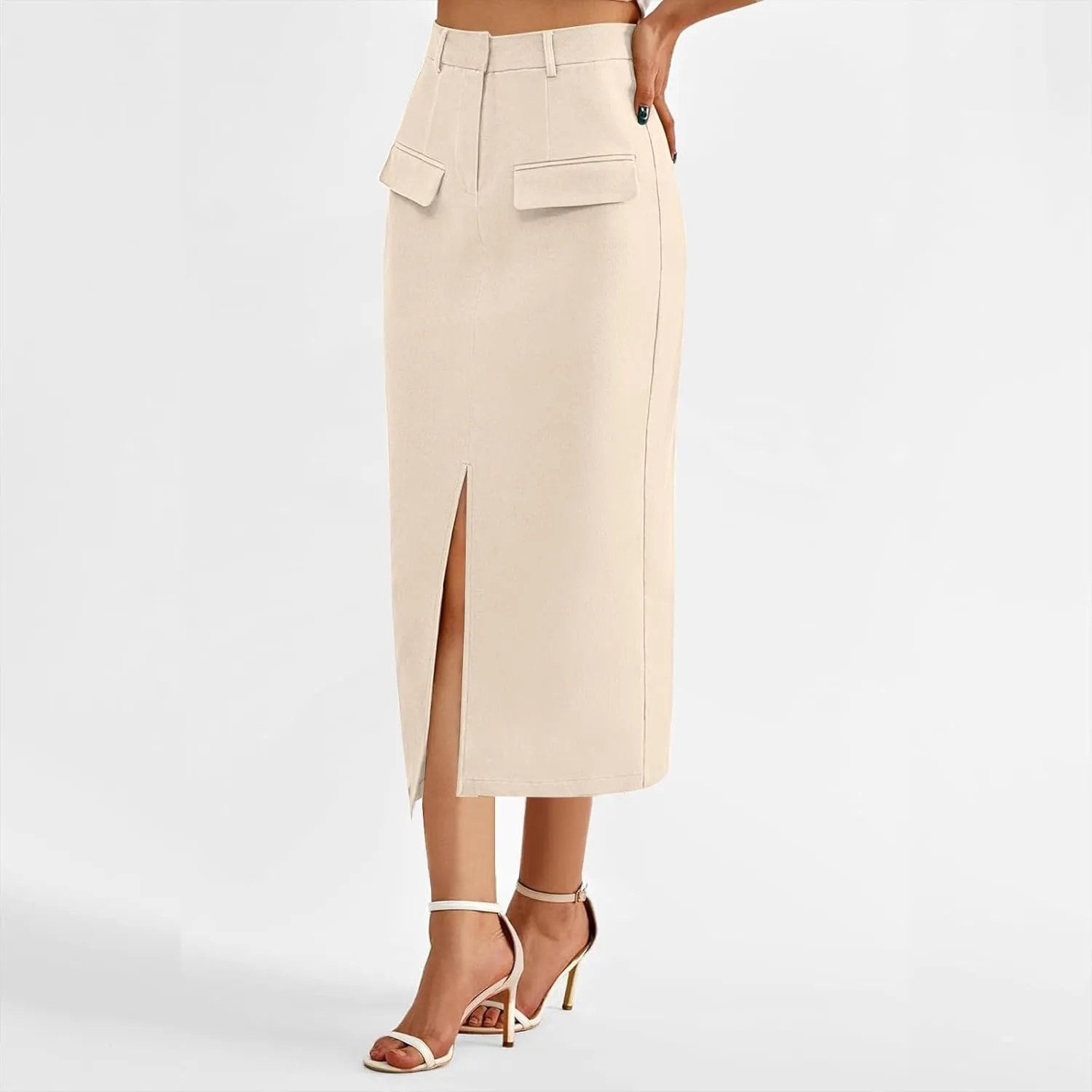 Skirts for Women Midi Bodycon Work Elegant Sexy High Cut Slit Pencil Plain Skirt Women 2025