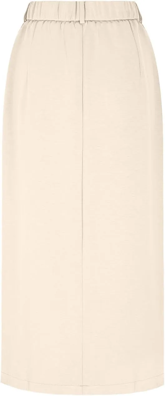 Skirts for Women Midi Bodycon Work Elegant Sexy High Cut Slit Pencil Plain Skirt Women 2025