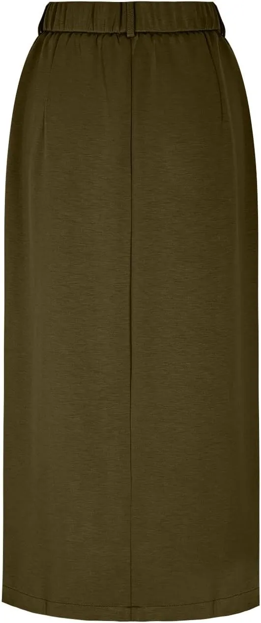Skirts for Women Midi Bodycon Work Elegant Sexy High Cut Slit Pencil Plain Skirt Women 2025