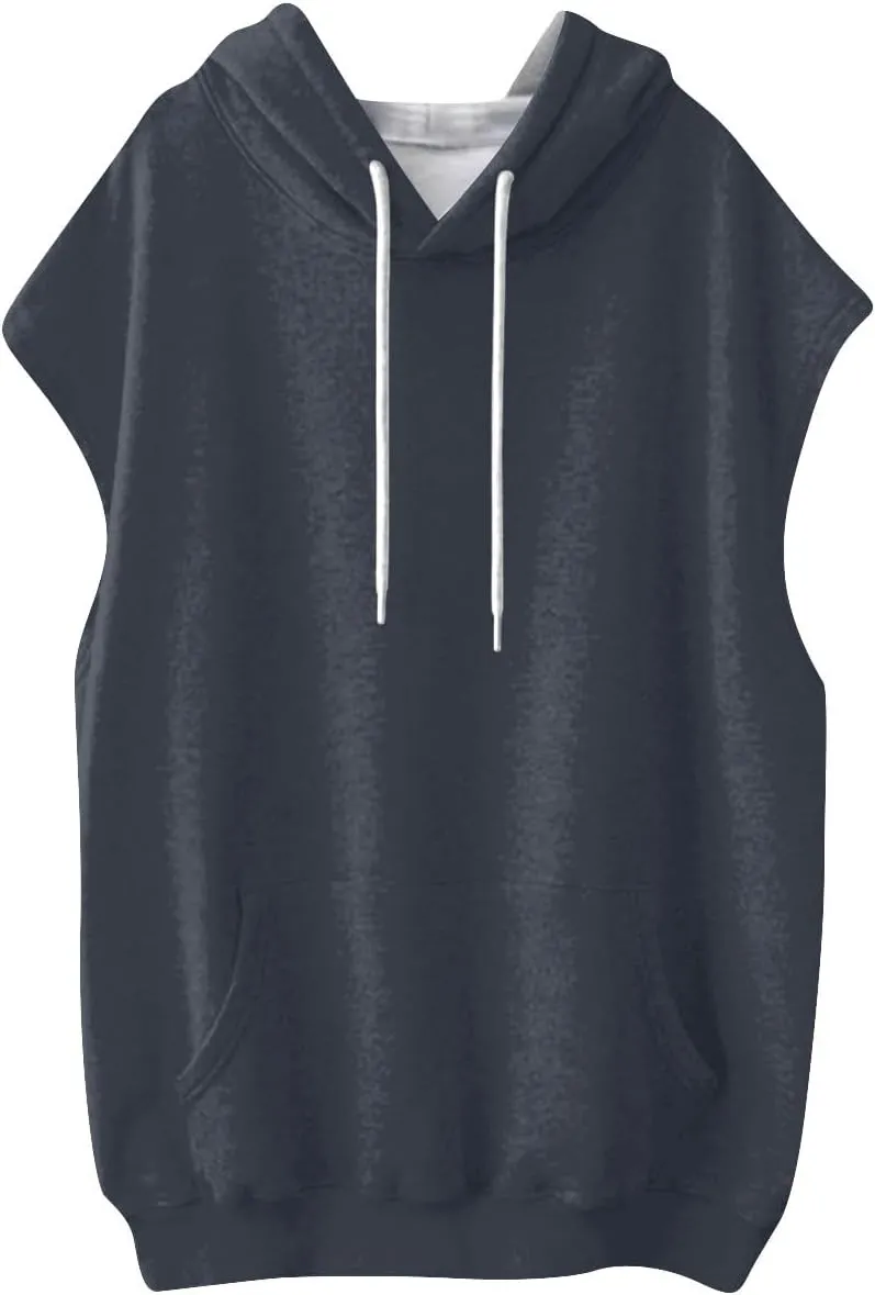 Sleeveless Hoodie Women Summer Hooded Tank Tops Lightweight Drawstring Pullover Sweatshirt Athletic T-Shirt
