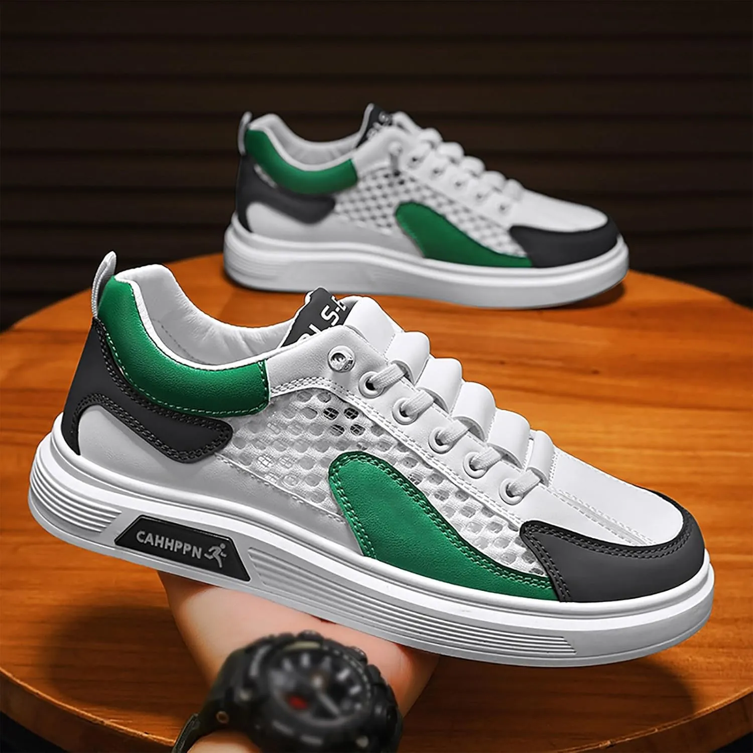 Slip on Walking Shoes for Men Comfortable Memory Foam Breathable Lightweight Fashion Sneakers Non Slip Arch Support Cushioning Training Gym Shoes Wide Width