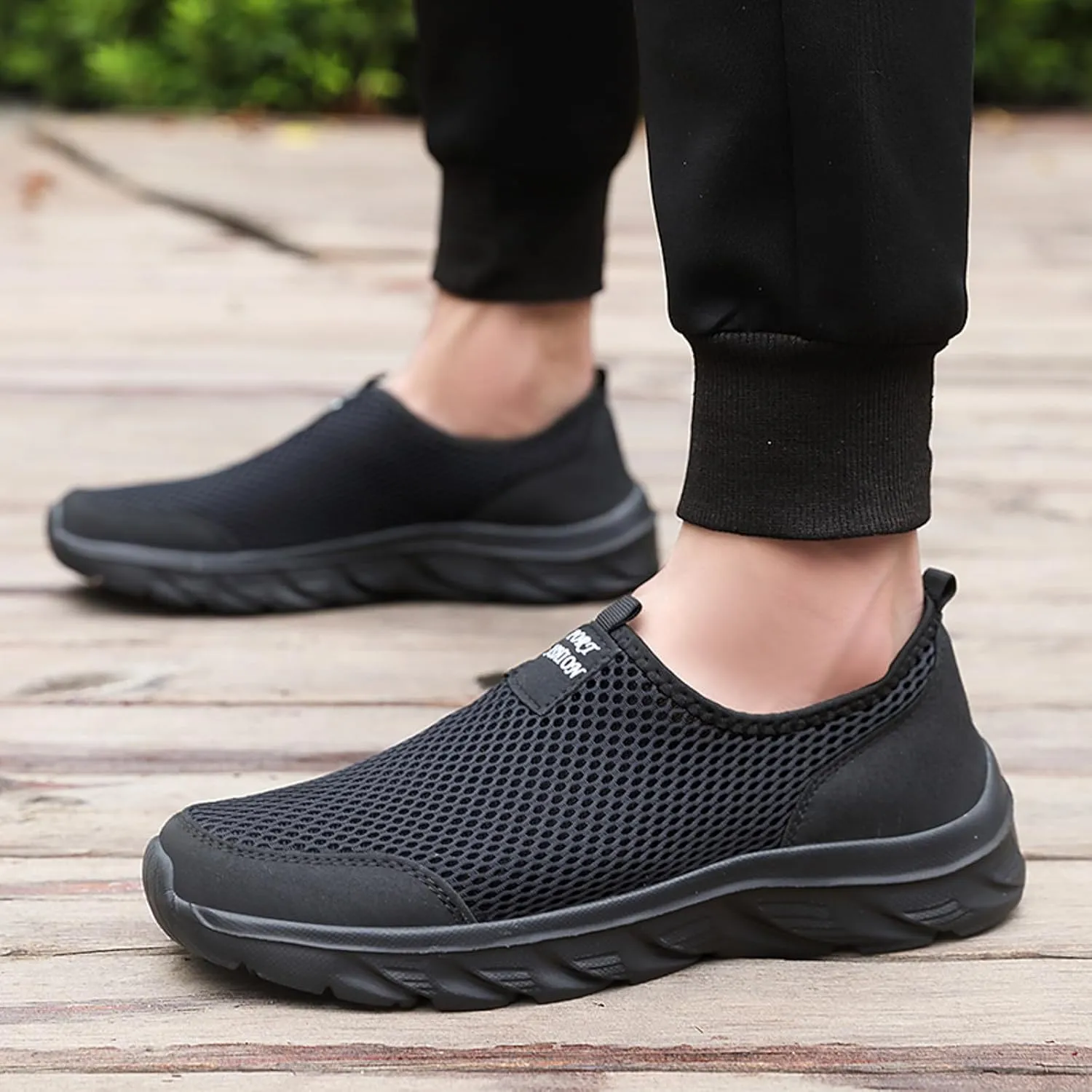 Slip on Walking Shoes Men Comfort Memory Foam Breathable Lightweight Fashion Sneakers Non Slip Indoor Outdoor Workout Tennis Shoes Wide Width