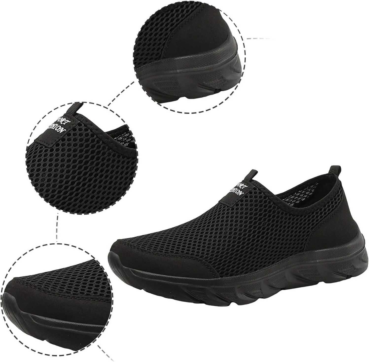 Slip on Walking Shoes Men Comfort Memory Foam Breathable Lightweight Fashion Sneakers Non Slip Indoor Outdoor Workout Tennis Shoes Wide Width
