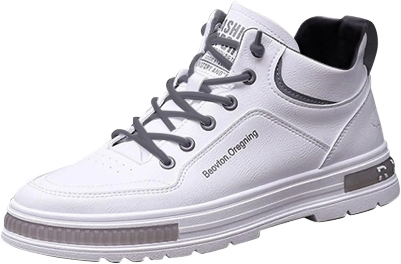 Slip on Walking Shoes Men Comfortable PU Leather Memory Foam Breathable Fashion Sneakers Non Slip Arch Support Cushioning Training Gym Shoes Wide Width