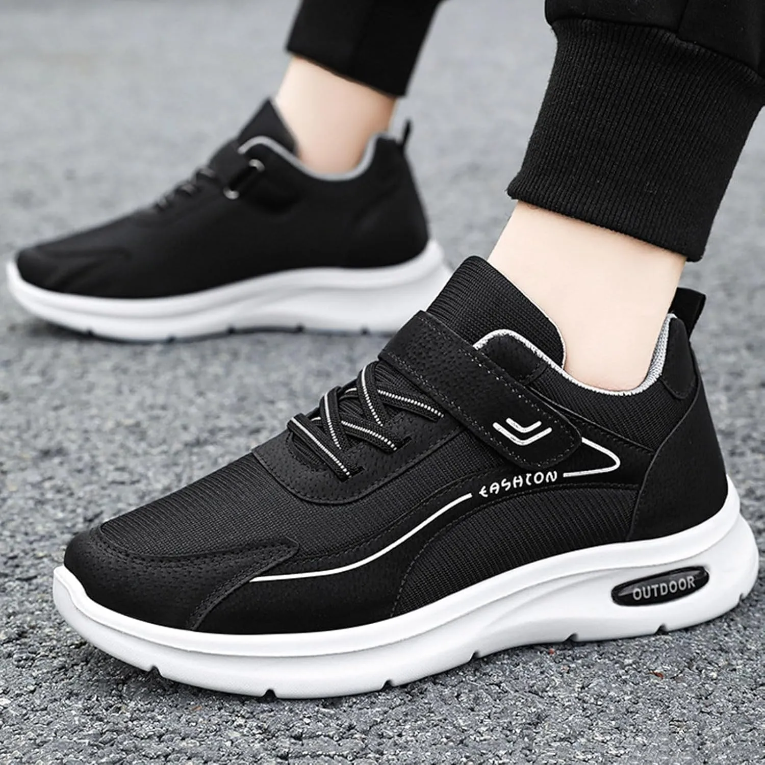Slip on Walking Shoes Women Comfy Knitted Non Slip Running Shoes Wide Width Breathable Mesh Sports Workout Tennis Shoes Fashion Lace Up Sneakers