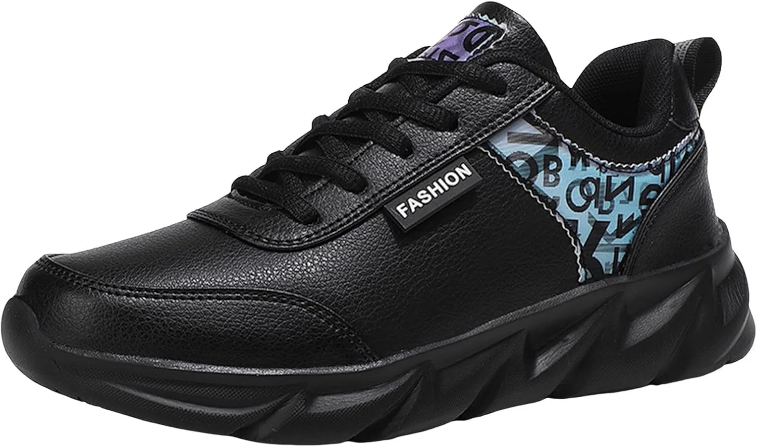 Slip on Walking Shoes Women Comfy PU Leather Non Slip Arch Support Running Shoes Breathable Mesh Sports Workout Tennis Shoes Fashion Lace Up Sneakers