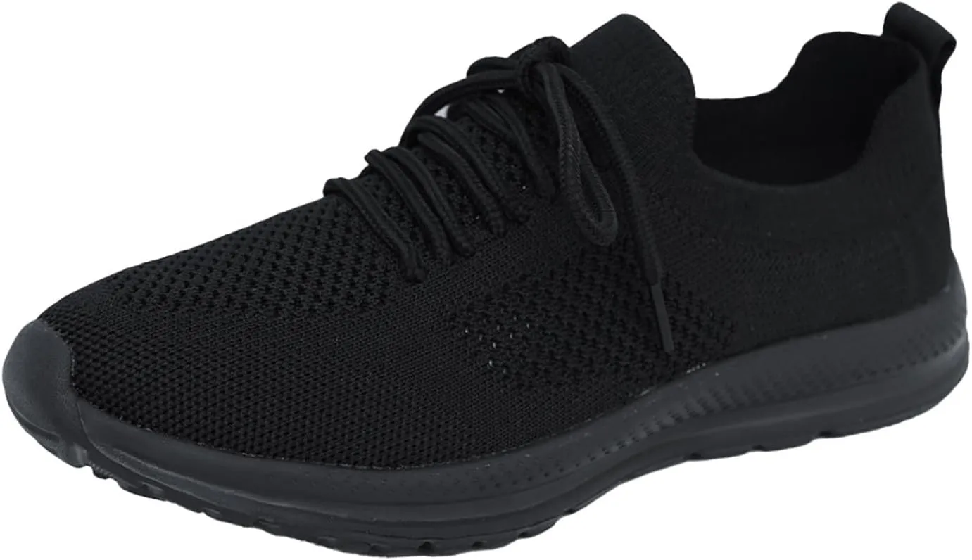 Slip on Walking Shoes Women Memory Foam Non Slip Vintage Wide Running Shoes Breathable Gym Workout Shoes Fashion Lace Up Sneakers