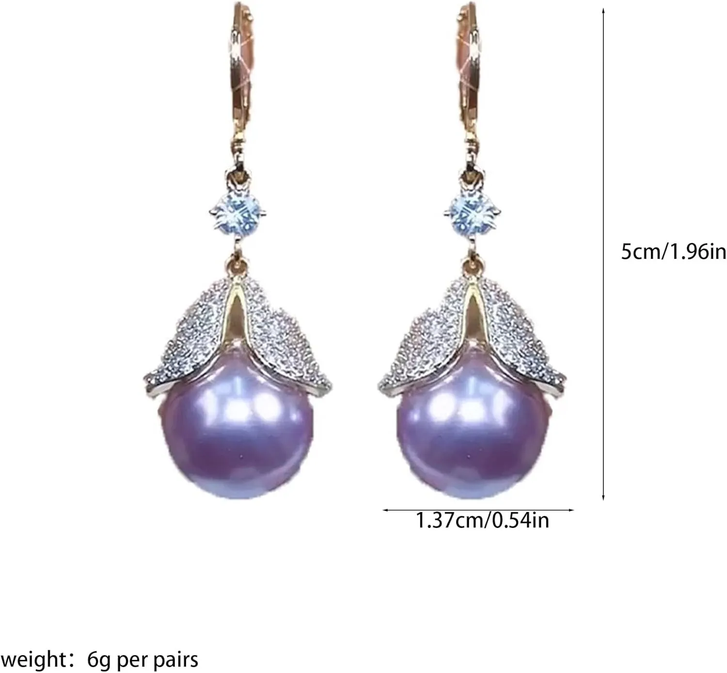 Sparkling Crystal Pearl Hoop Earrings for Women Rhinestone Pearl Dangle Drop Earrings Prom Party Wedding Jewelry