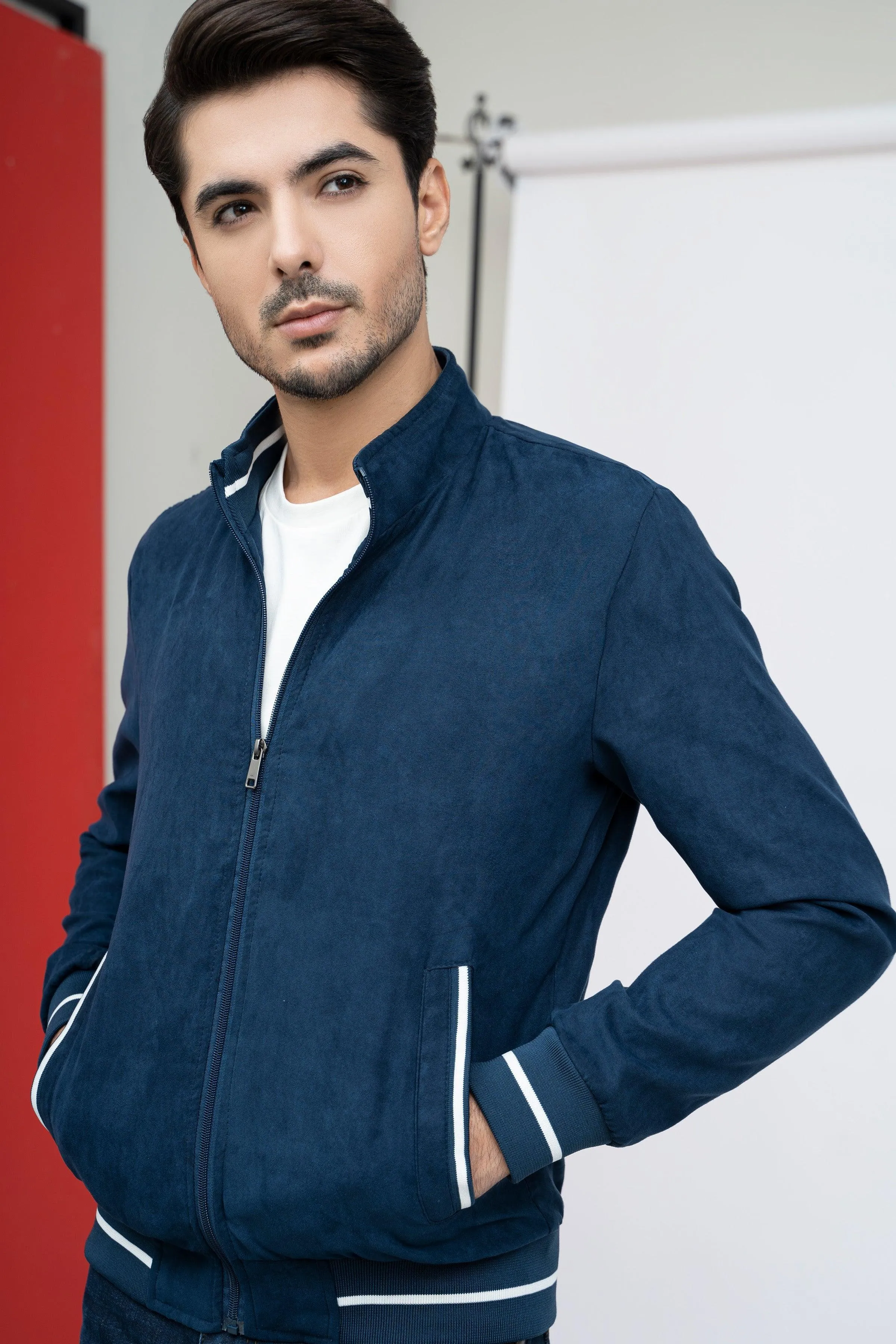 SUEDE JACKET F/S NAVY
