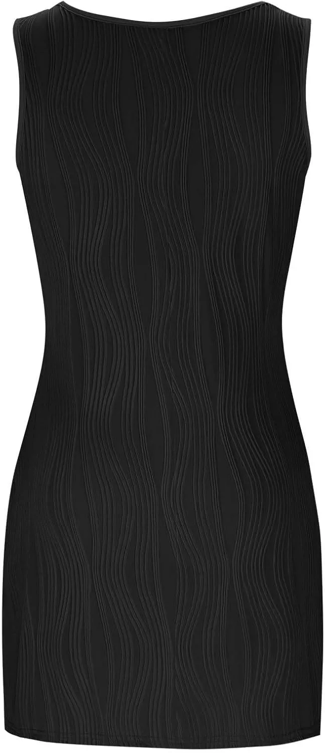 Summer Dresses for Women 2025 Sleeveless Swimsuit Beach Sundresses Coverups Vacation Button Down Casual Mini Dress