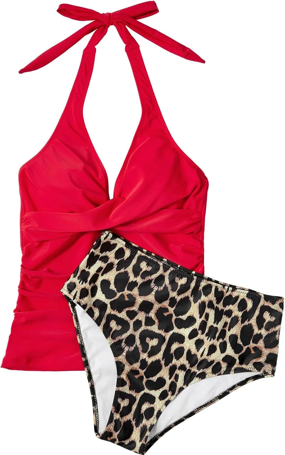 SUUKSESS Women Sexy Halter Tankini Bathing Suit Slimming Tummy Control Swimsuit