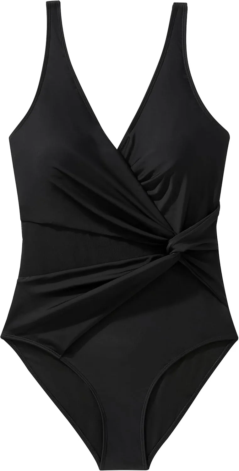 SUUKSESS Women Sexy Mesh Tummy Control One Piece Swimsuit Push Up Bathing Suit