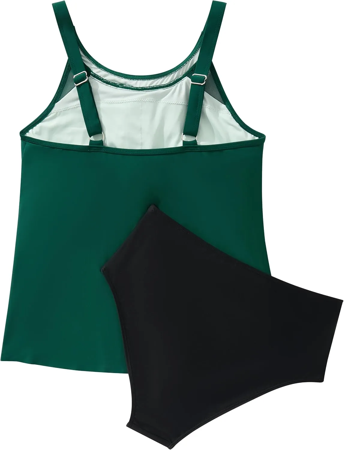 SUUKSESS Women Tummy Control Tankini Bathing Suit Ruffle High Waisted Swimsuit