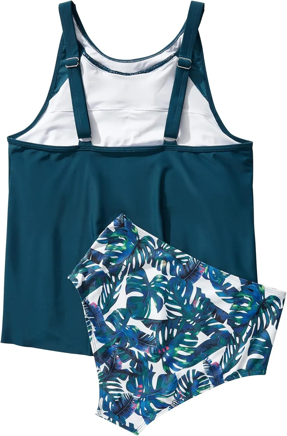 SUUKSESS Women Tummy Control Tankini Bathing Suit Ruffle High Waisted Swimsuit