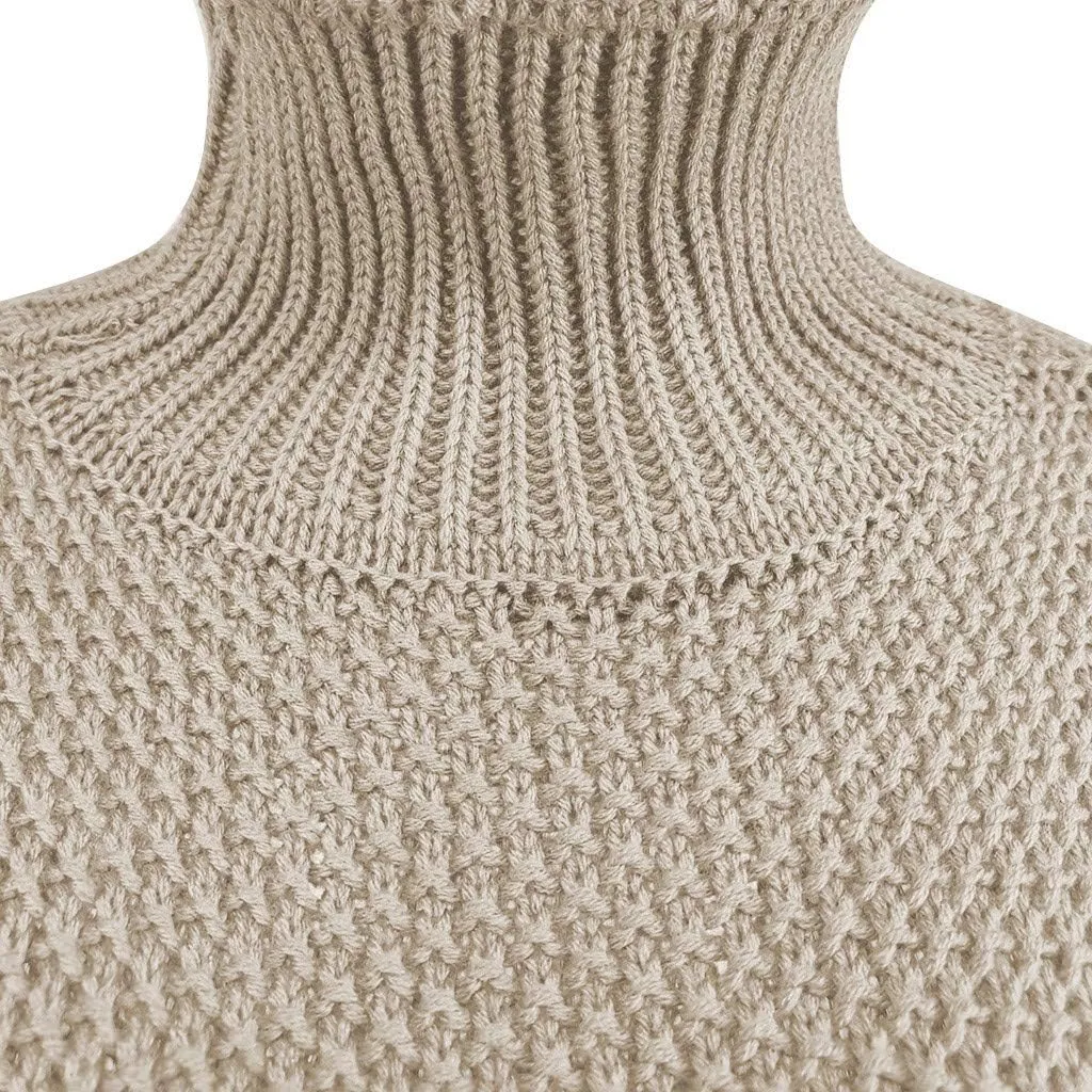 Sweater for Women Solid Long Sleeve Turtleneck Cable Knitted Casual Comfort Pullover Sweaters Fall Winter Warm Tops