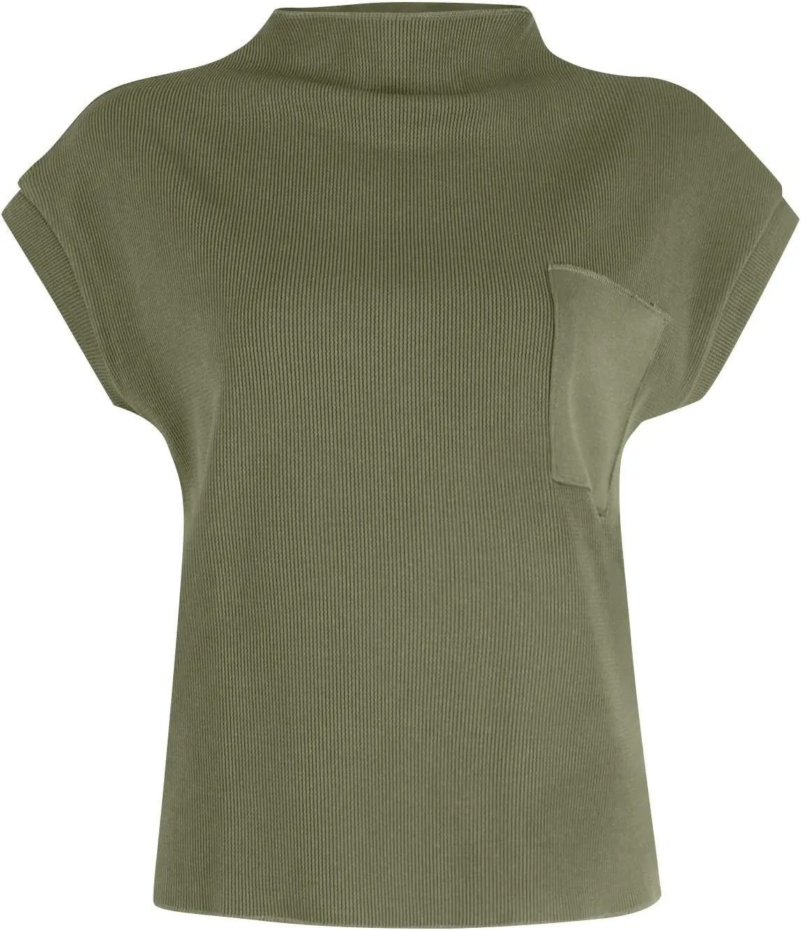 Sweaters for Women Knit Cap Sleeve Sweater Vest Casual Crewneck Short Sleeve Tops Lightweight Pullovers with Pocket