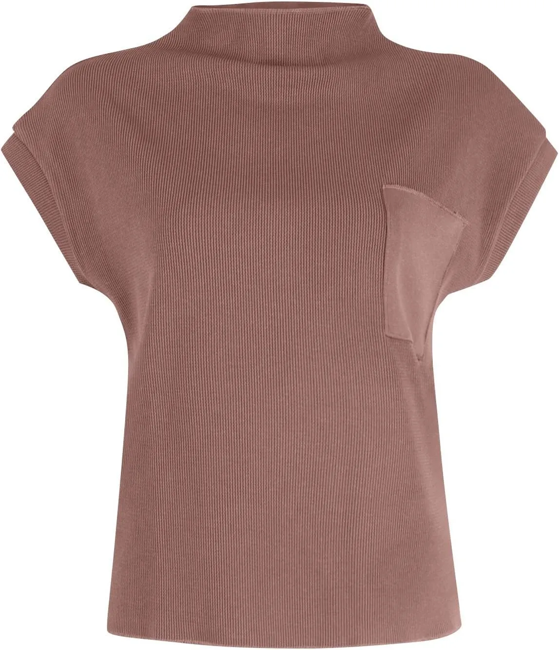Sweaters for Women Knit Cap Sleeve Sweater Vest Casual Crewneck Short Sleeve Tops Lightweight Pullovers with Pocket
