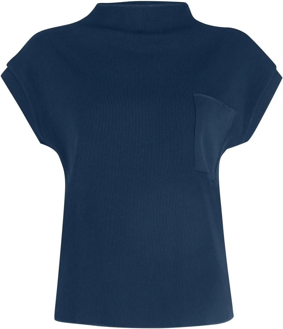 Sweaters for Women Knit Cap Sleeve Sweater Vest Casual Crewneck Short Sleeve Tops Lightweight Pullovers with Pocket