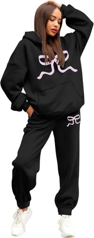 Sweatsuits For Women Set 2 Piece Hoodie Fall Long Sleeve Pullover And Long Pants Lounge Sets Oversize Y2K Tracksuit