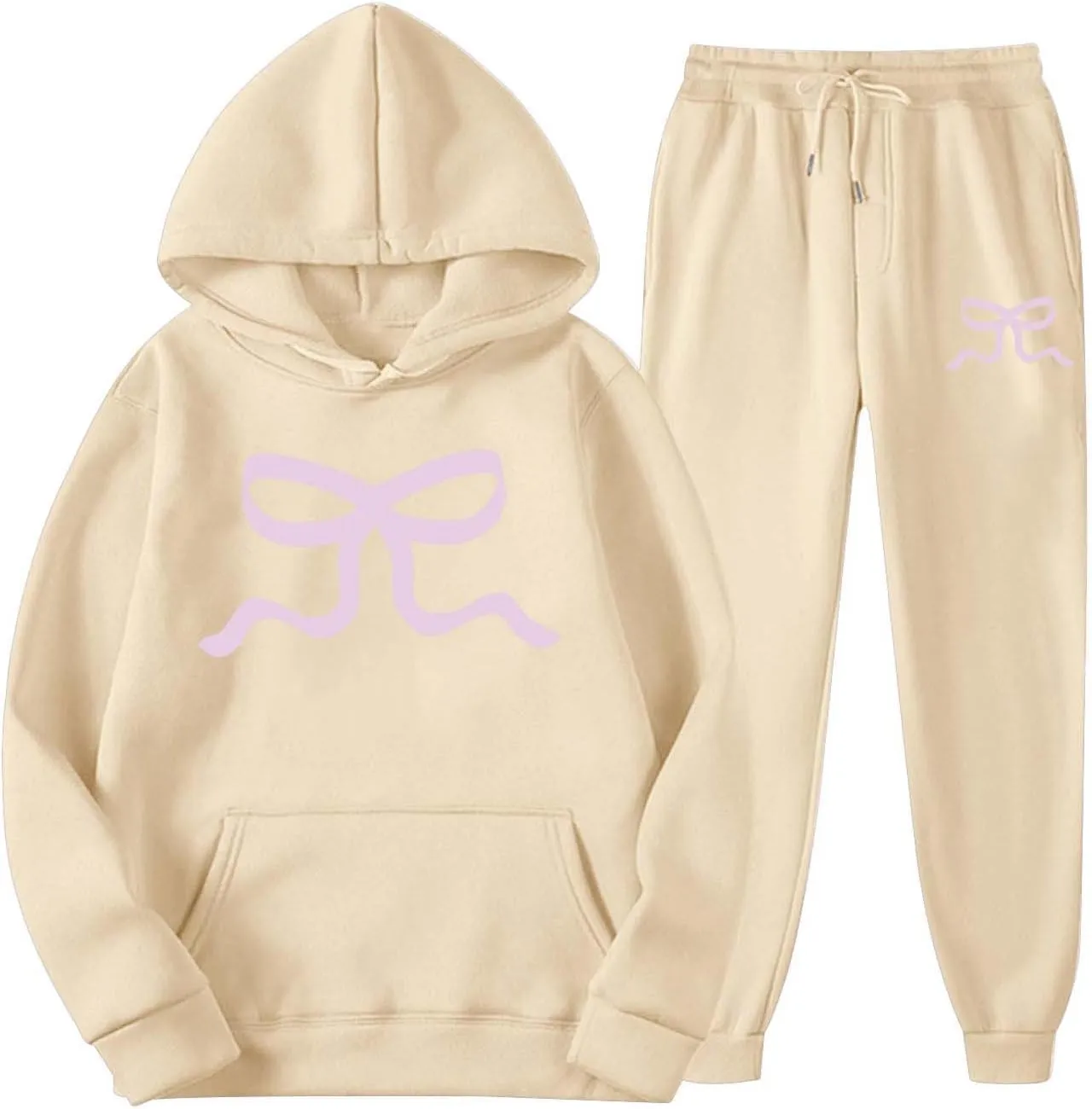 Sweatsuits For Women Set 2 Piece Hoodie Fall Long Sleeve Pullover And Long Pants Lounge Sets Oversize Y2K Tracksuit