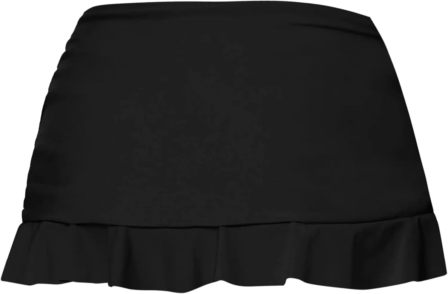 Swim Skirt for Women High Waisted Ruffle Ruched Swimsuits Skirt Bathing Suits Bottoms with Built-in Brief Swim Shorts