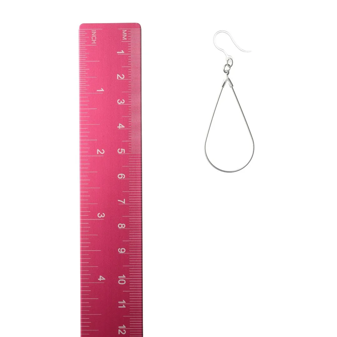 Teardrop Safety Pin Dangles Hypoallergenic Earrings for Sensitive Ears Made with Plastic Posts