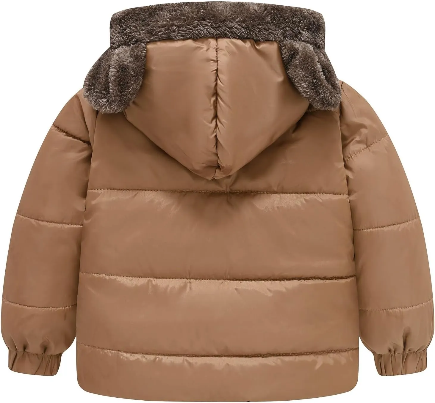 Toddler Boy Bear Ears Coat Boys and Girls Middle Children Solid Color Cute Pocket Short Cotton Padded Teen Light Jacket