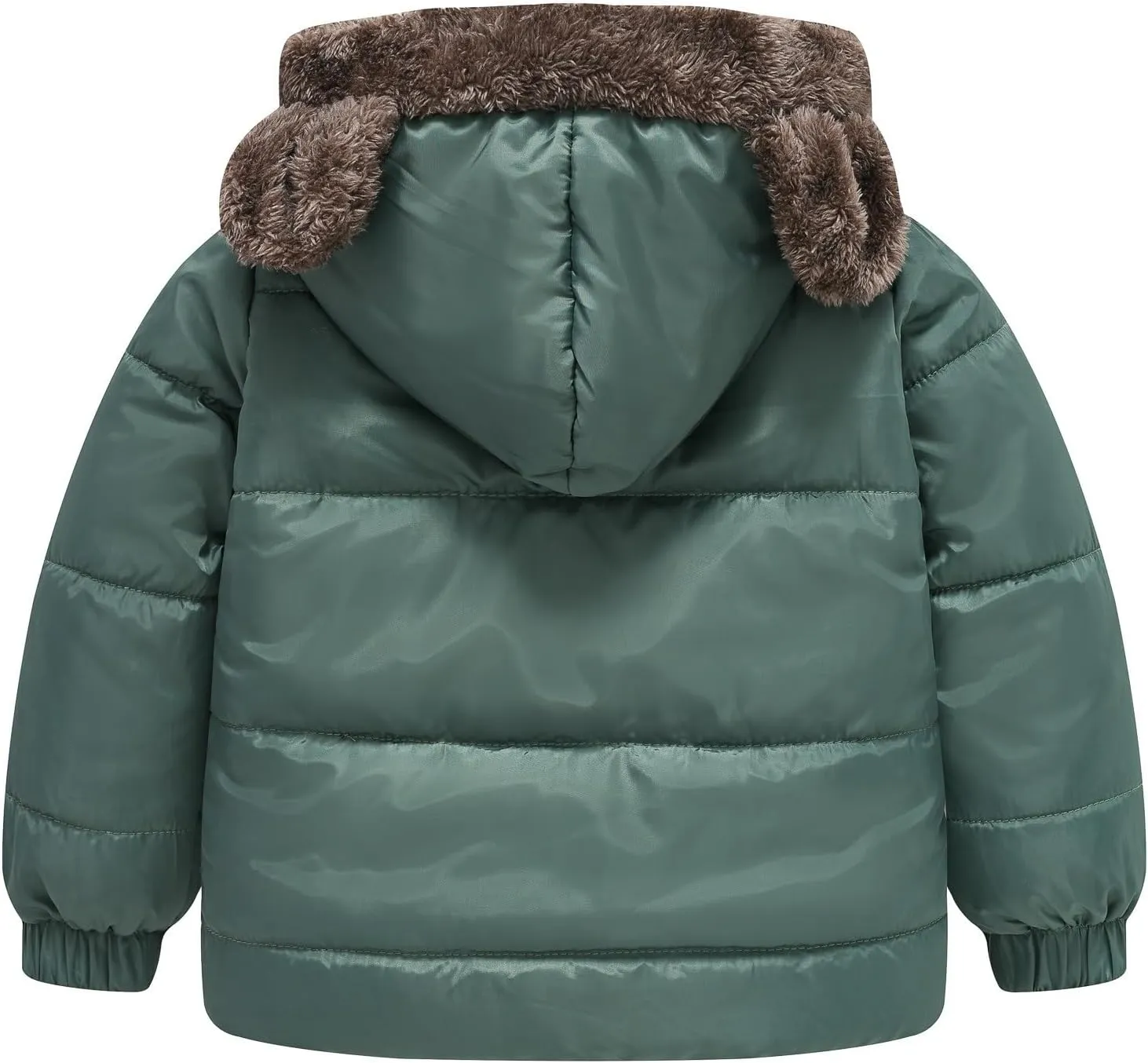 Toddler Boy Bear Ears Coat Boys and Girls Middle Children Solid Color Cute Pocket Short Cotton Padded Teen Light Jacket