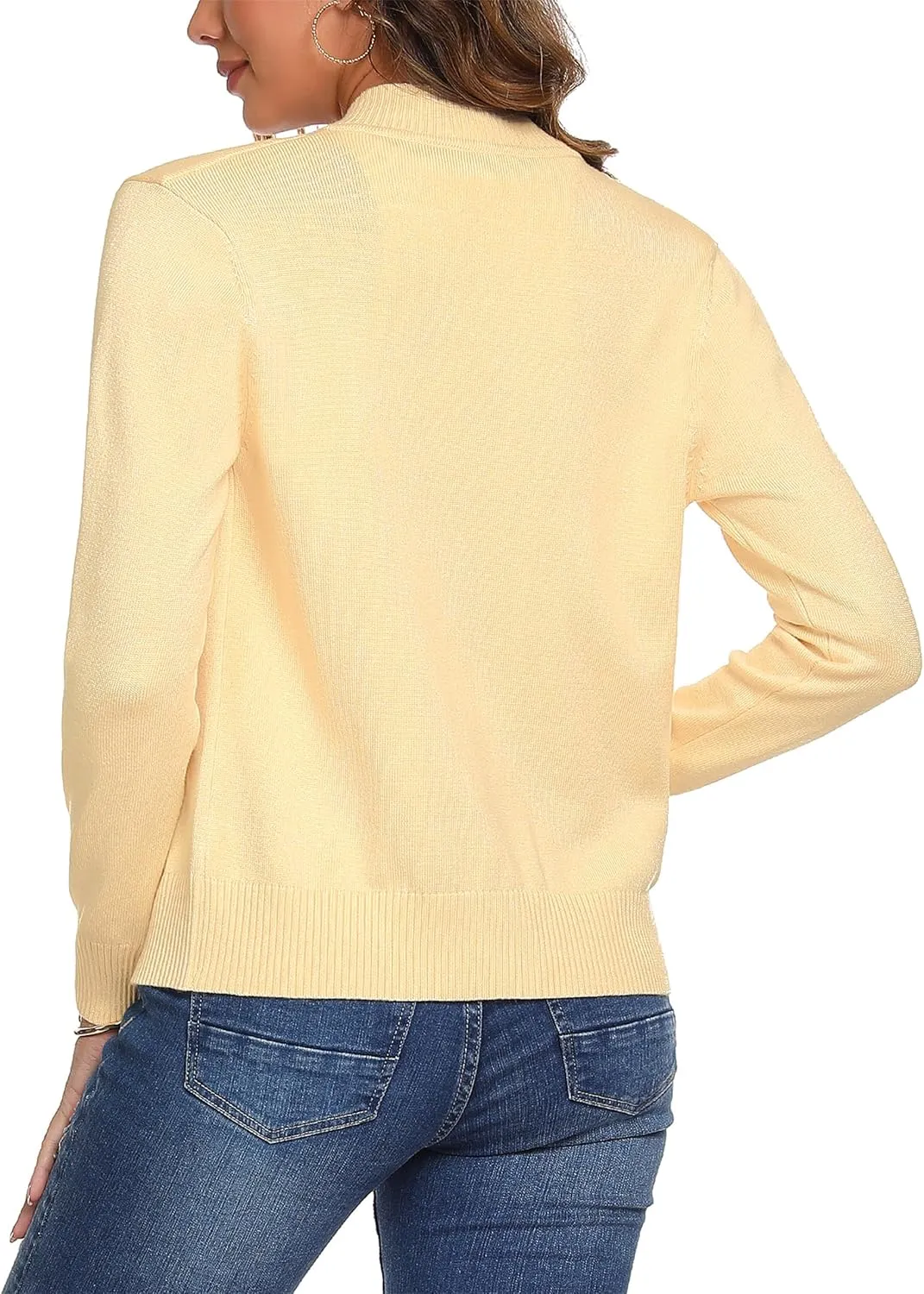 Totatuit Womens Long Sleeve Knitted Zip Up Sweater Cardigans Sweaters Lightweight Zipper Sweatshirts Jacket
