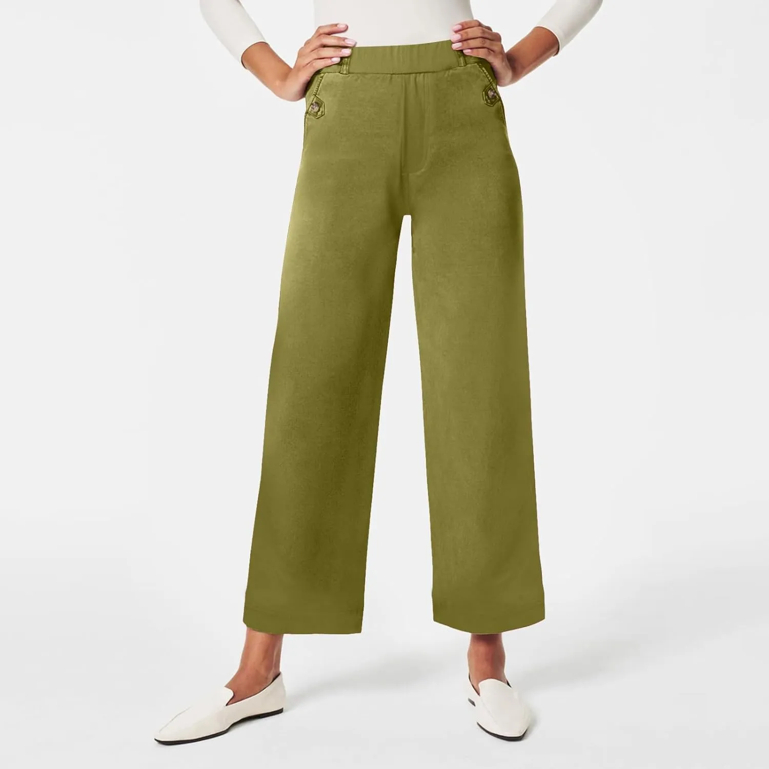 Trousers for Women Elastic Waist Plus Size Straight Wide Leg Pants High Waist Loose Fit Casual Elegant Palazzo Trousers