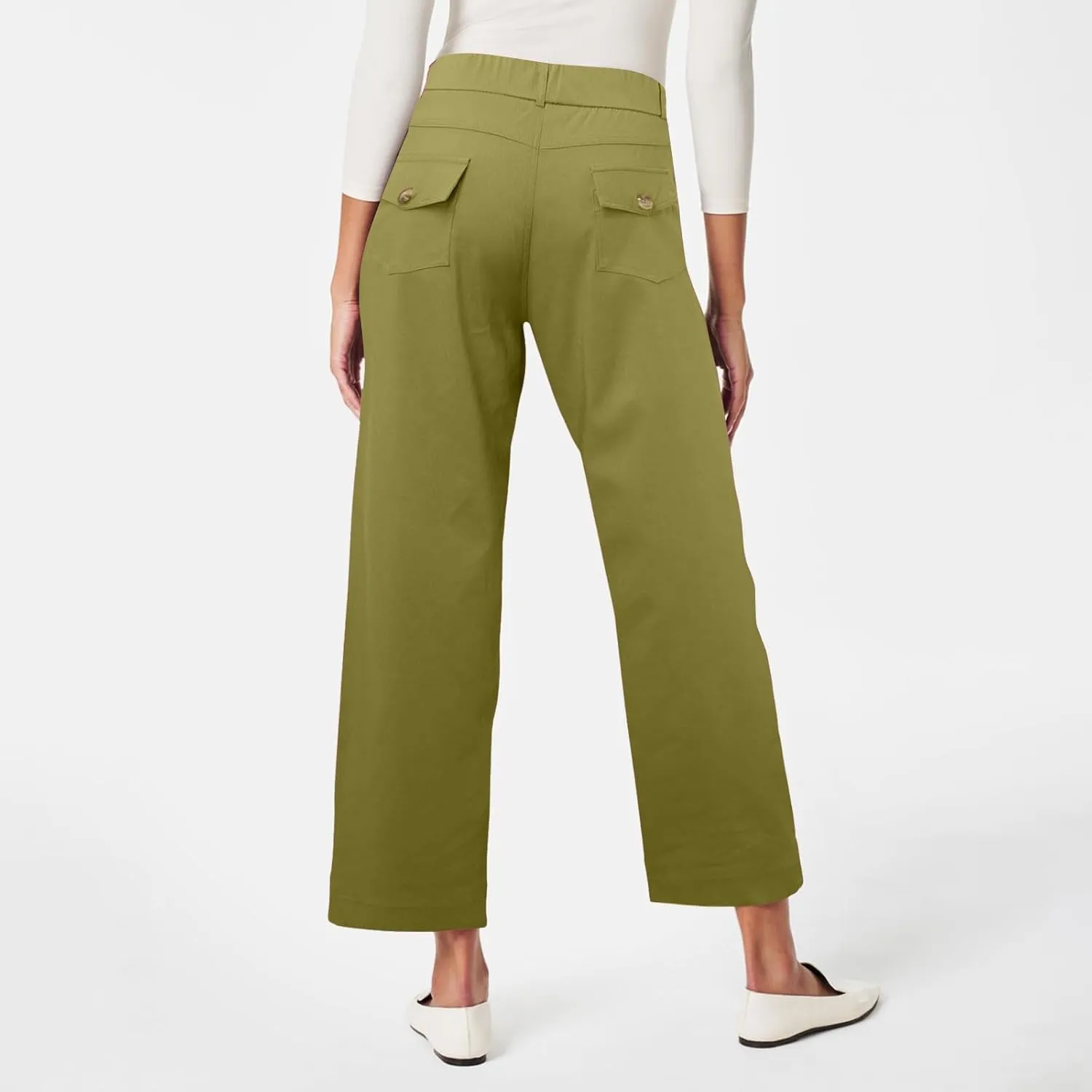 Trousers for Women Elastic Waist Plus Size Straight Wide Leg Pants High Waist Loose Fit Casual Elegant Palazzo Trousers