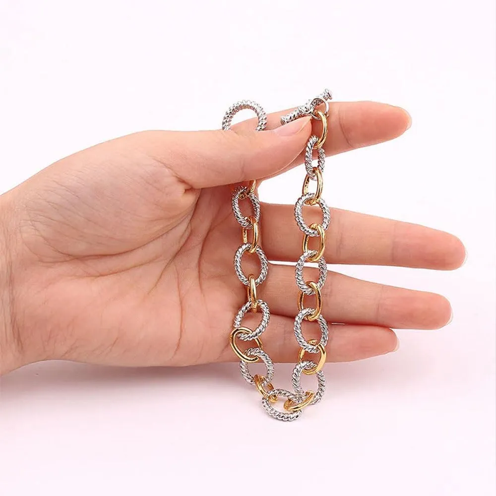 Two Tone Knot Twisted Bangle, 925 Sterling Silver Vintage Knot Bracelet, Adjustable Stainless Steel Two Tone Knot Bracelet, Timeless Bond Knot Bracelet for Women