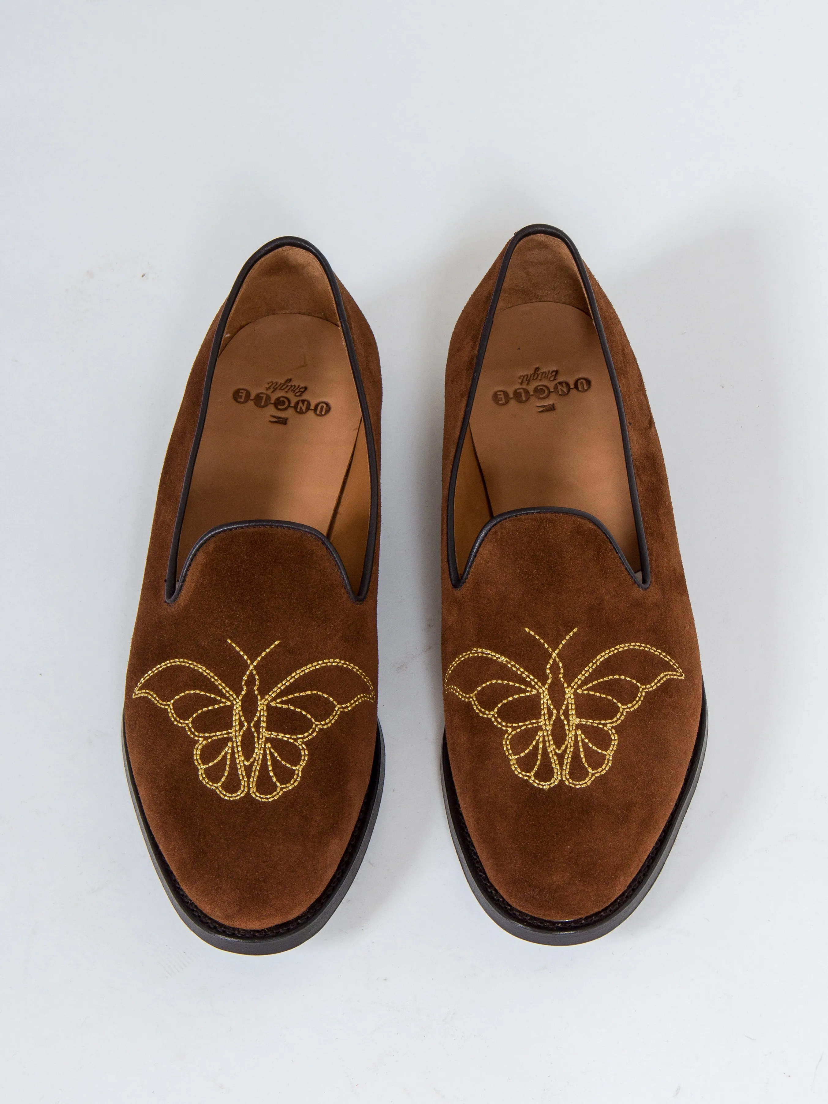 Uncle Bright, Loafer, Velvet Suede/Gold Emb
