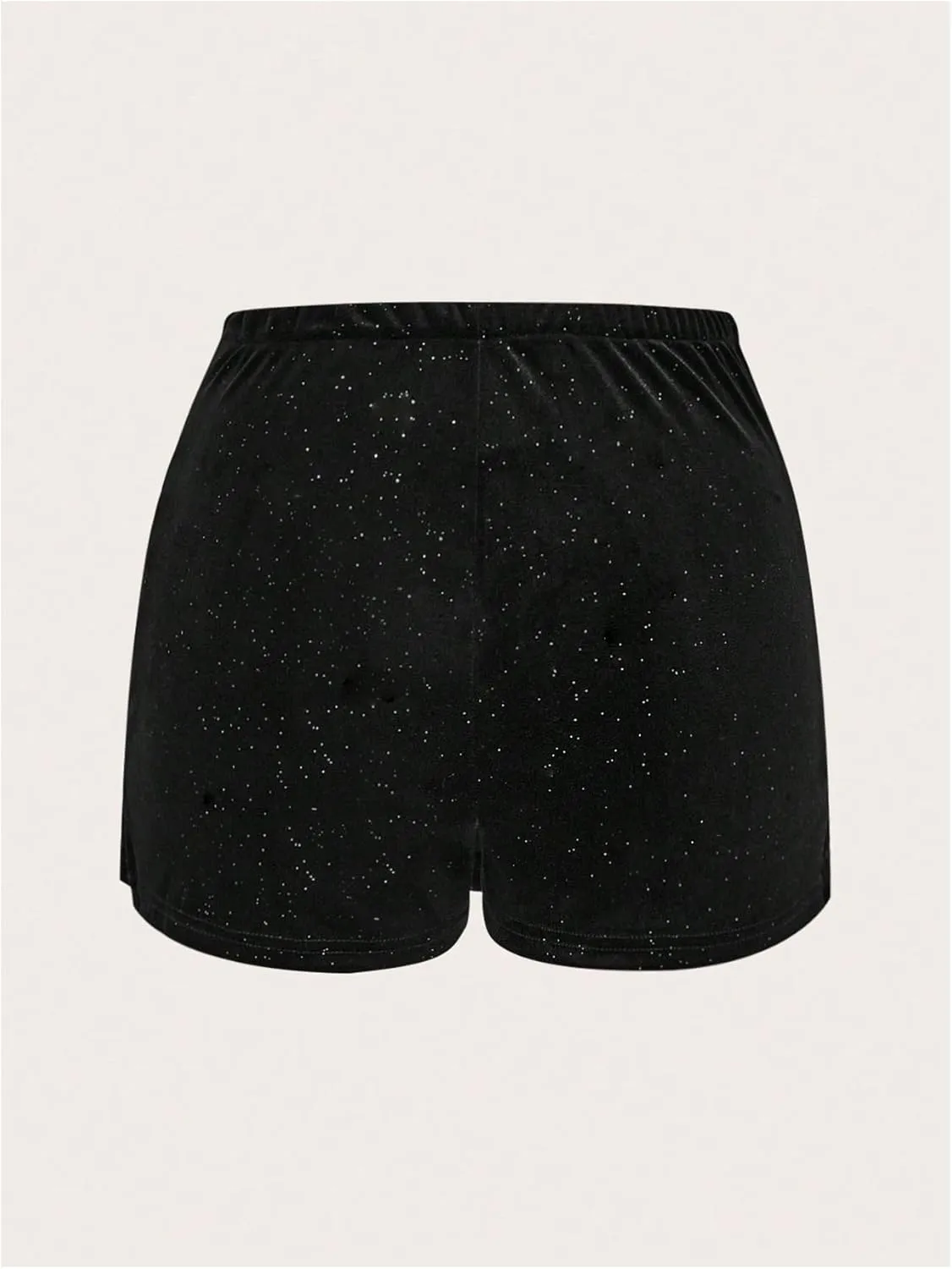 Verdusa Women's Split Rhinestone Mini Shorts High Waist Skort Shorts