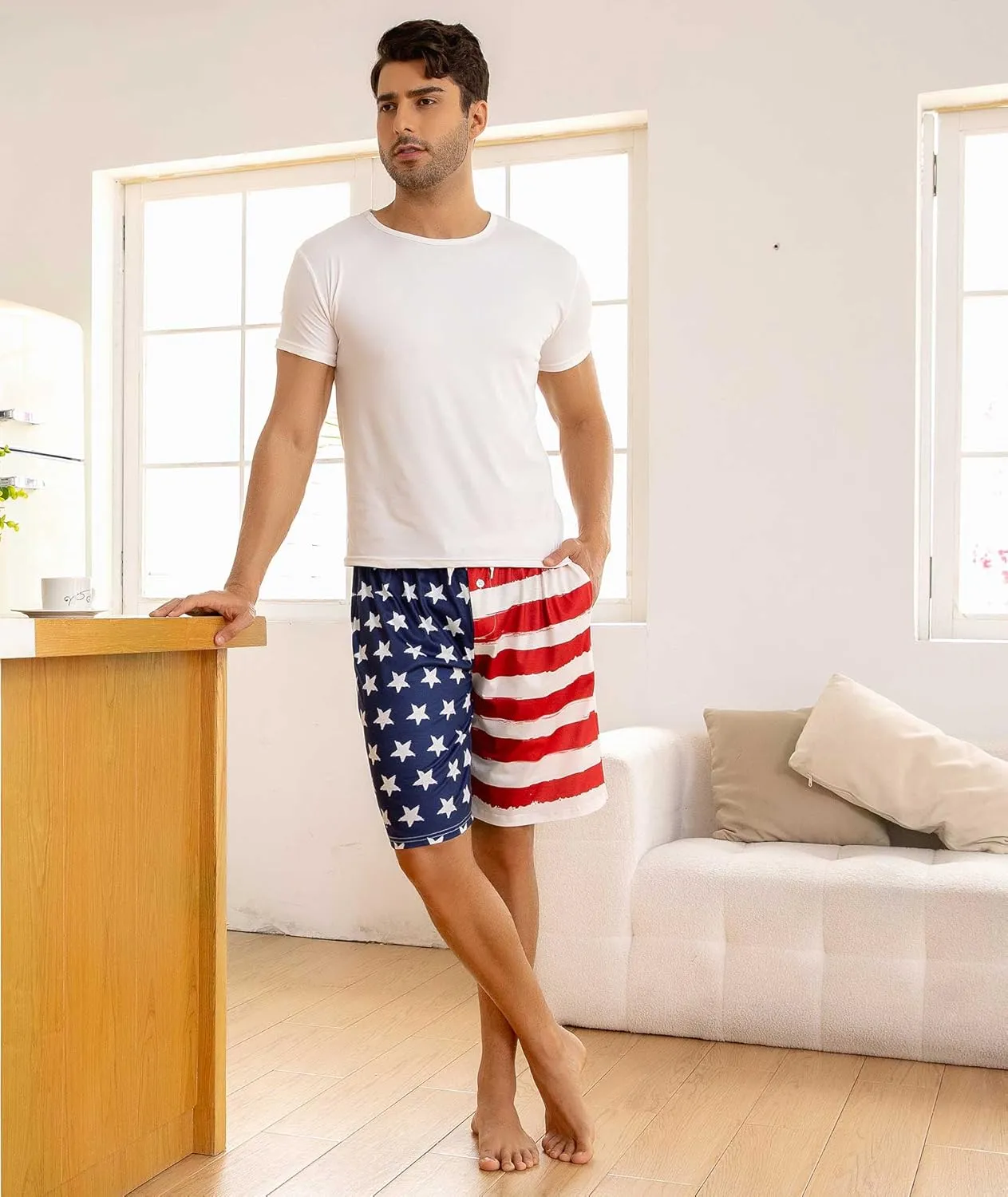Vogseek Pajama Shorts for Men, Men's Pajama Bottoms, Sleep wear Pjs Pants