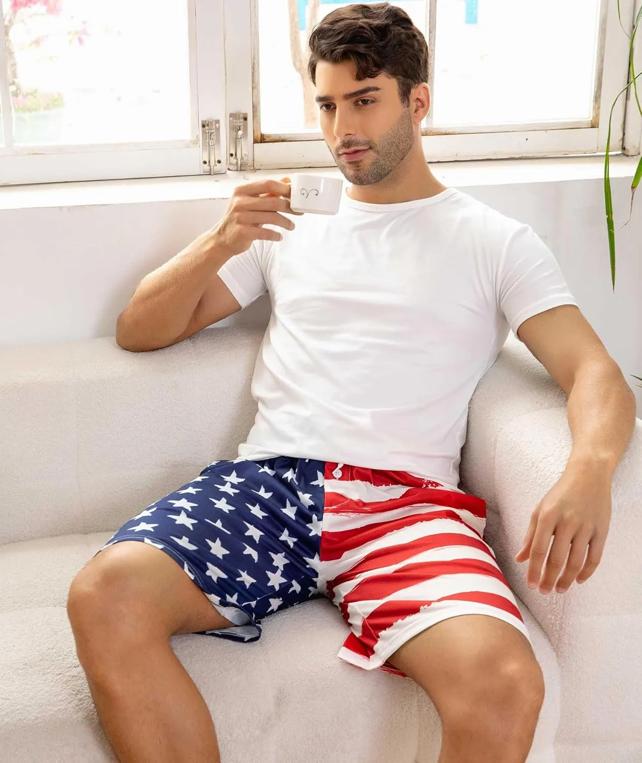 Vogseek Pajama Shorts for Men, Men's Pajama Bottoms, Sleep wear Pjs Pants