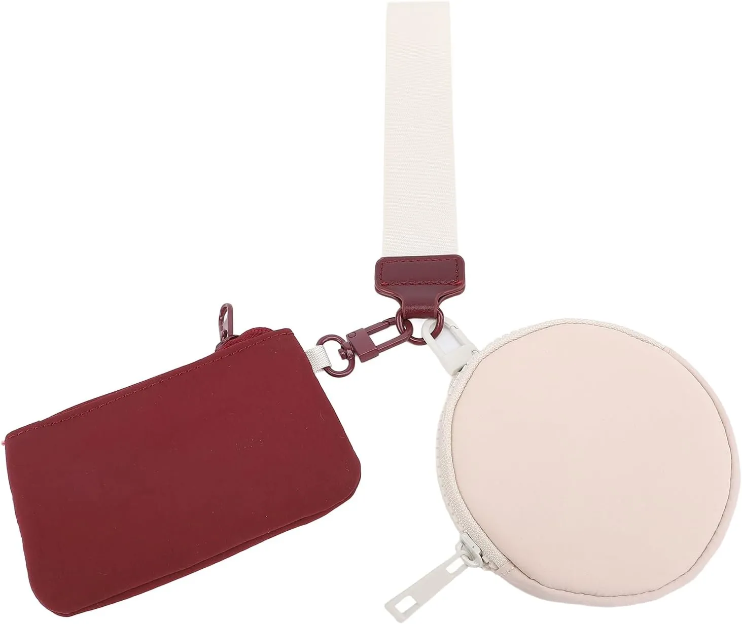 Water Polyester Keychain Wallet, Dual Pouch Wristlet Wallet with Wrist Strap, Zipper Small Wallet Holder for Key Lipstick Cards, Ideal Choice.Keychain Wallet