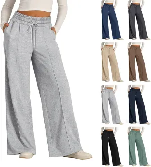 Wide Leg Sweatpants for Women Causal Drawstring High Waist Baggy Straight Trousers High Waist Yoga Palazzo Pants