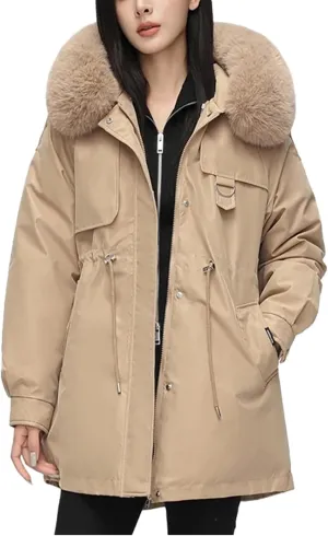Winter Parka Collar Hooded Down Cotton Thick Warm Parkas Female Outerwear Winter Jacket Women Cotton Padded Coat