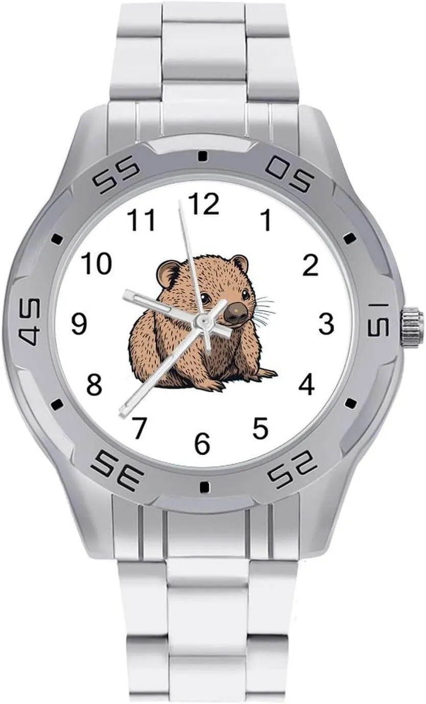 Wombat Classic Wrist Watches for Men Casual Business Dress Watch with Stainless Steel Band Work Party