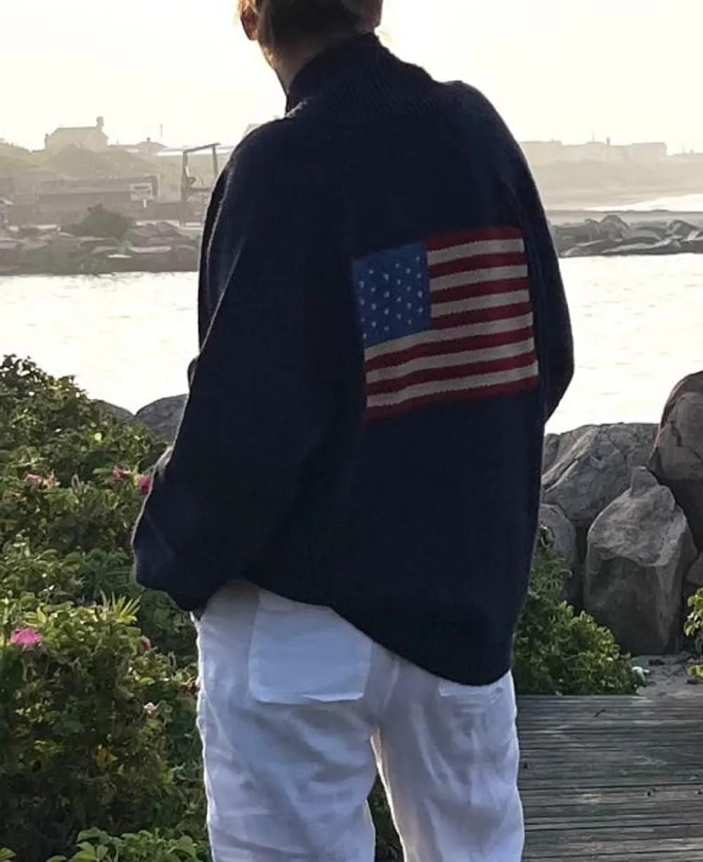 Women American Flag Sweater USA Flag Button Down Cardigan Sweater Jacket 4th of July Patriotic Outfits Knitwear